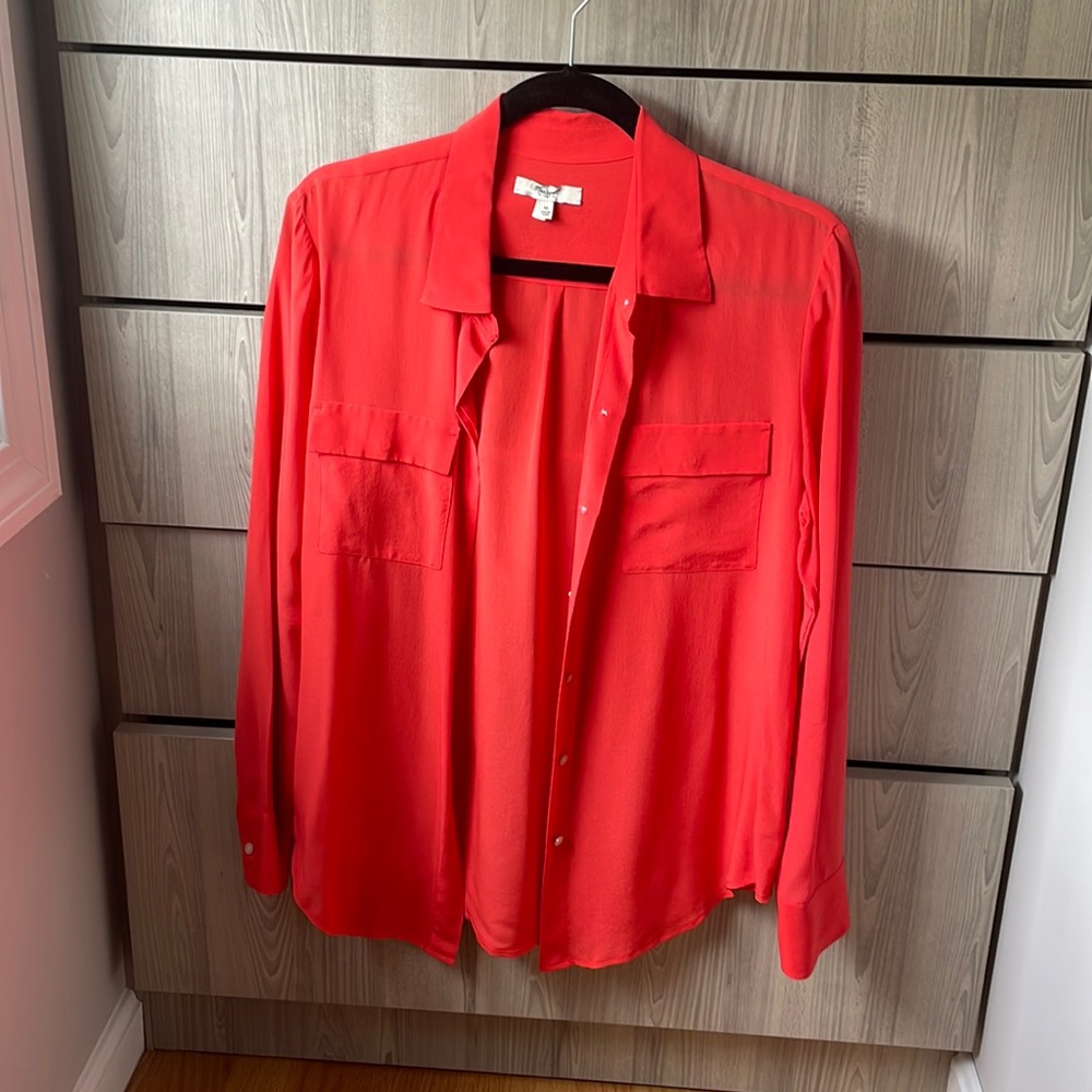 Madewell orange/pink blouse Sz M